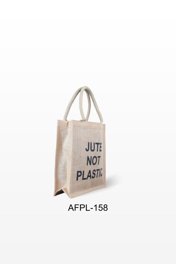 Jute Tote Bag | Inside Laminated Bag | Waterproof Bag | Logo Print | Silk Screen Print | Natural Jute | New Arrivals | Durable Bags | Unisex Bag | AFPL- 158 - Image 2