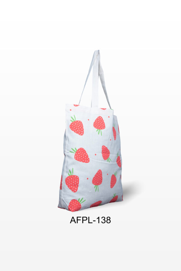 Shopping Bag | Natural Cotton | Seamless Print Design | Silk Screen Table Print | Pineapple Print | Fruit bag | Grocery Bag | Yellow Bag | Nature Bag | AFPL 138 - Image 2