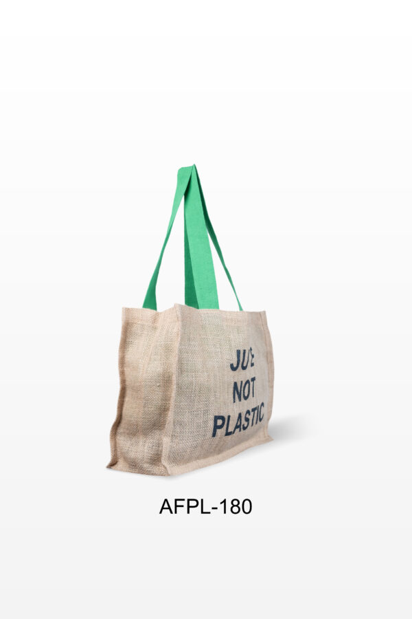 Jute Bag | Dyed Handles | Daily Use Bag | Natural Bag | High Qulaity Jute Bag | Logo pring Bag | Event Bag | Nature Friendly Bag | Shopping Bag | Grocery Bag | Vegetable Bag | Single color Print | AFPL 180 - Image 2